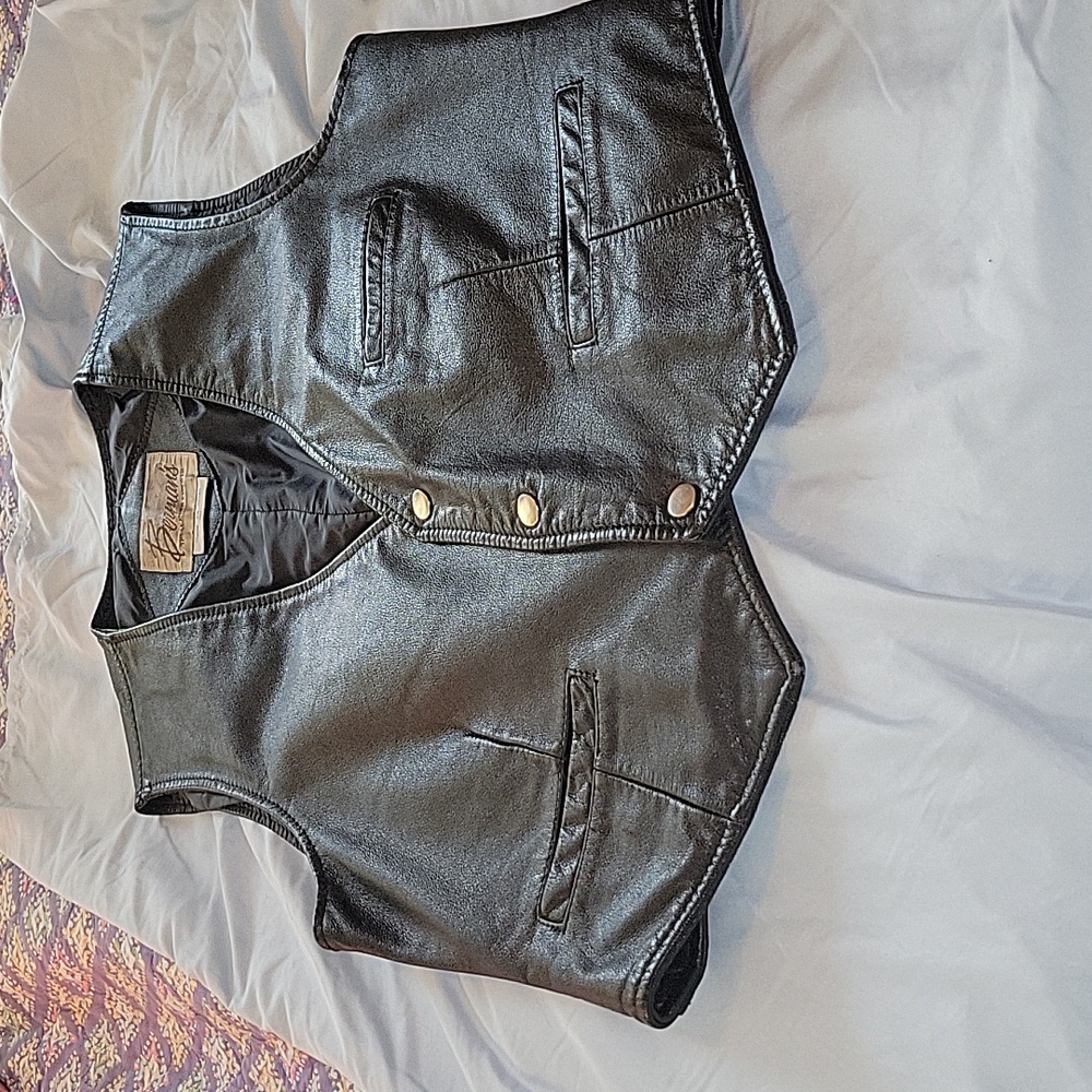 Berman's Vintage Leather Vest. Size 38. Minor wear.